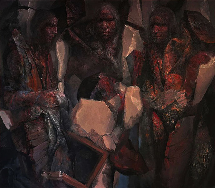 DIVINE COMEDY-15, Oil on canvas, 210X190 cm, 2024, Madison WI USA