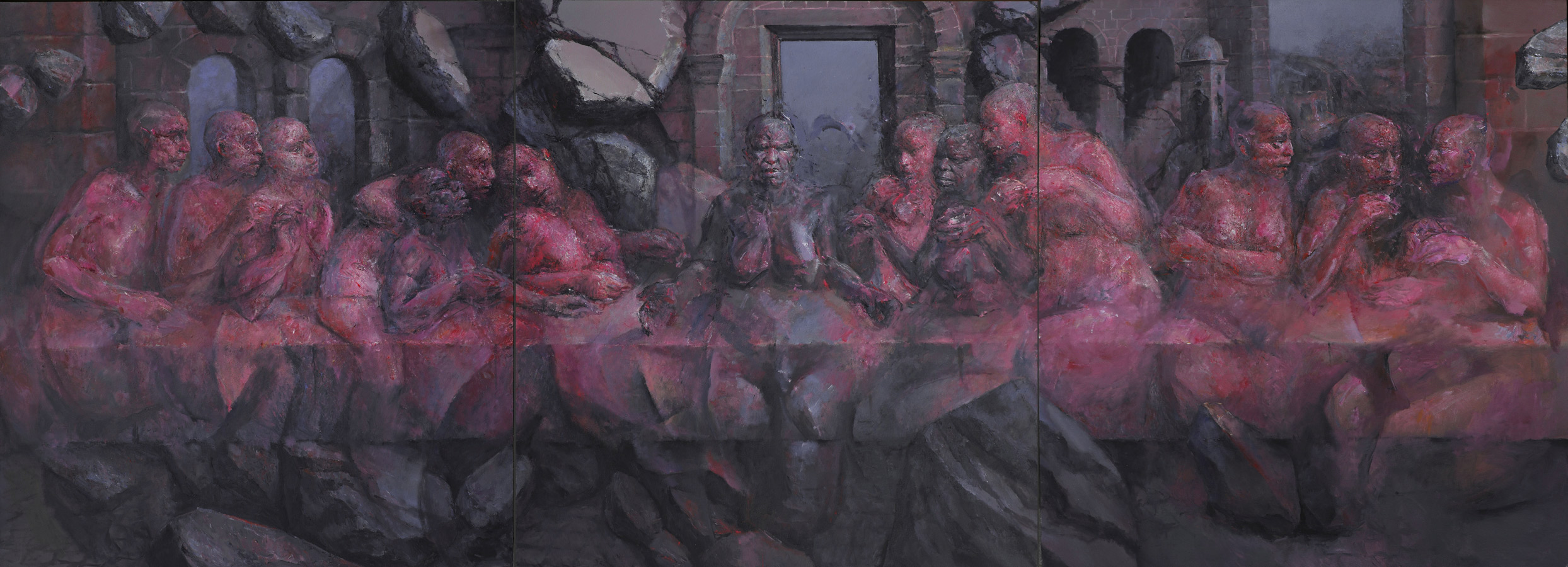 DIVINE COMEDY-9, Oil on canvas, 170X170 cm, 2024, Madison WI USA