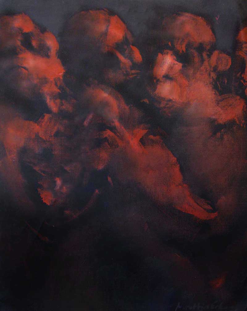 IN FRONT OF THE WALL-3, Oil on canvas, 80X60 cm, 2006, Paris