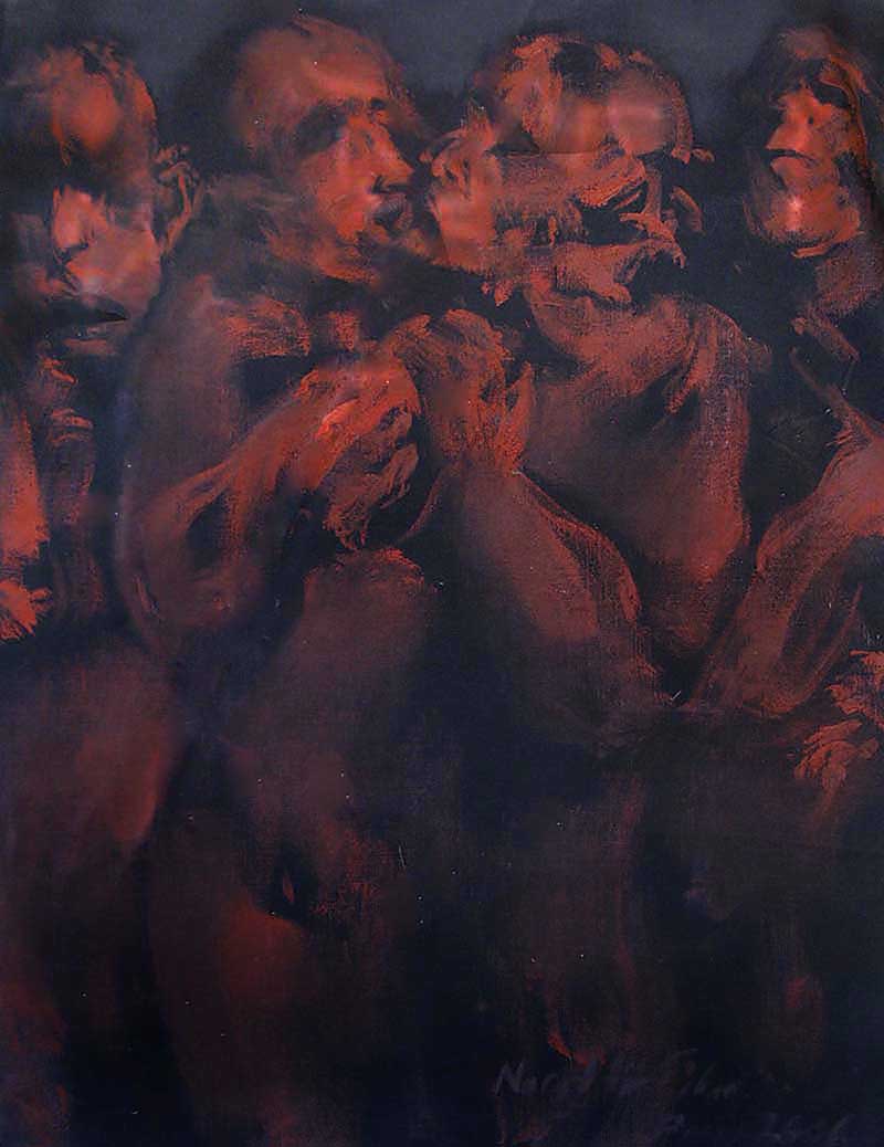 IN FRONT OF THE WALL-4, Oil on canvas, 80X60 cm, 2006, Paris