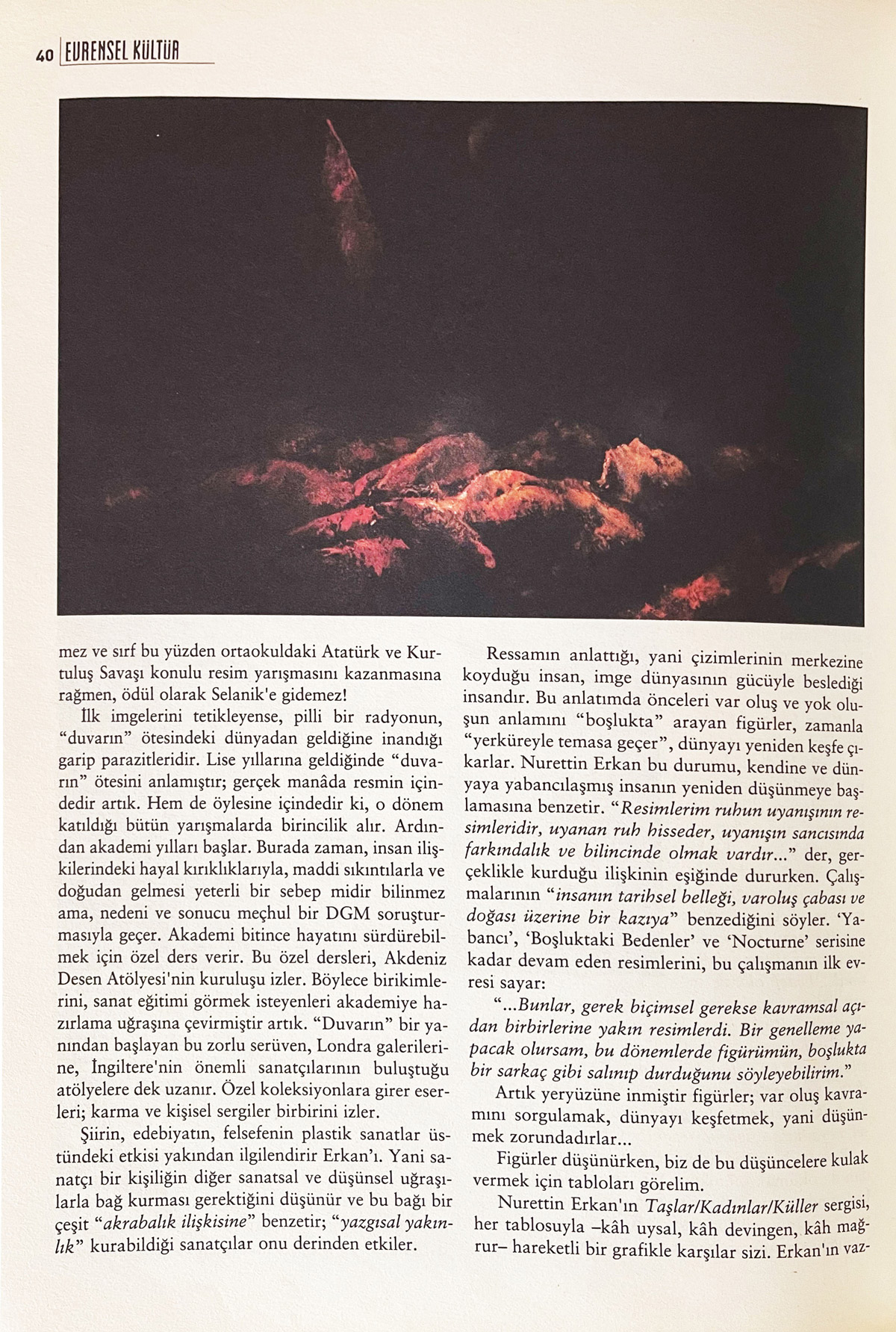 Artıcle about Nurettin Erkan Paintings by Didem Gercek